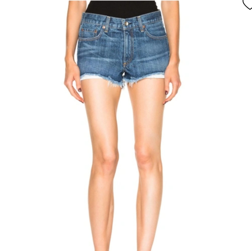Rag & Bone Denim Distressed MARGAUX SHORTS IN BLUE